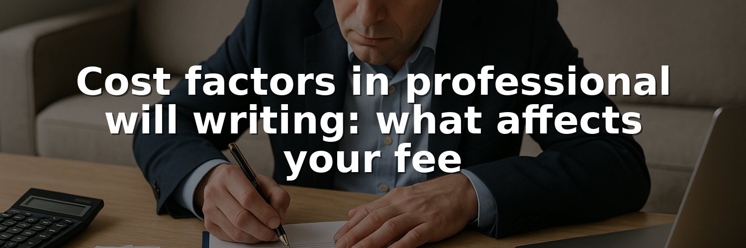 Cost factors in professional will writing: what affects your fee